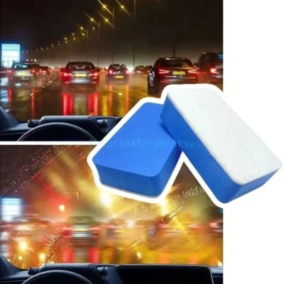Car Windshield Brush Glass Oil Film Cleaning Sponge Wiper Polishing Sponges Oil Dusty Removal Tools Detailing Accessory